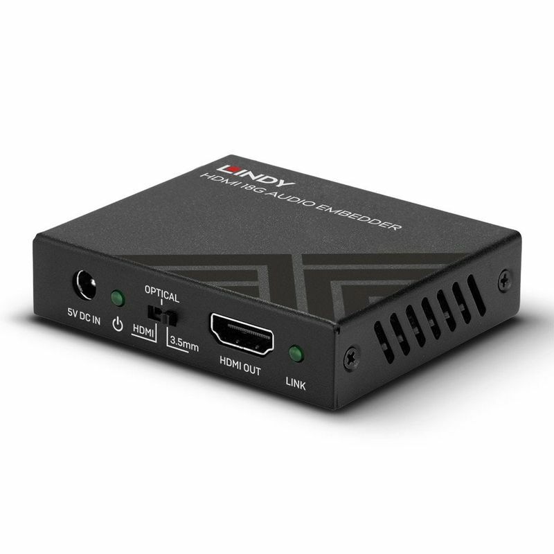 HDMI Audio Embeder, 4K, digital: toslink (S/PDiF), analog: 3.5mm jack, čierny, 18G