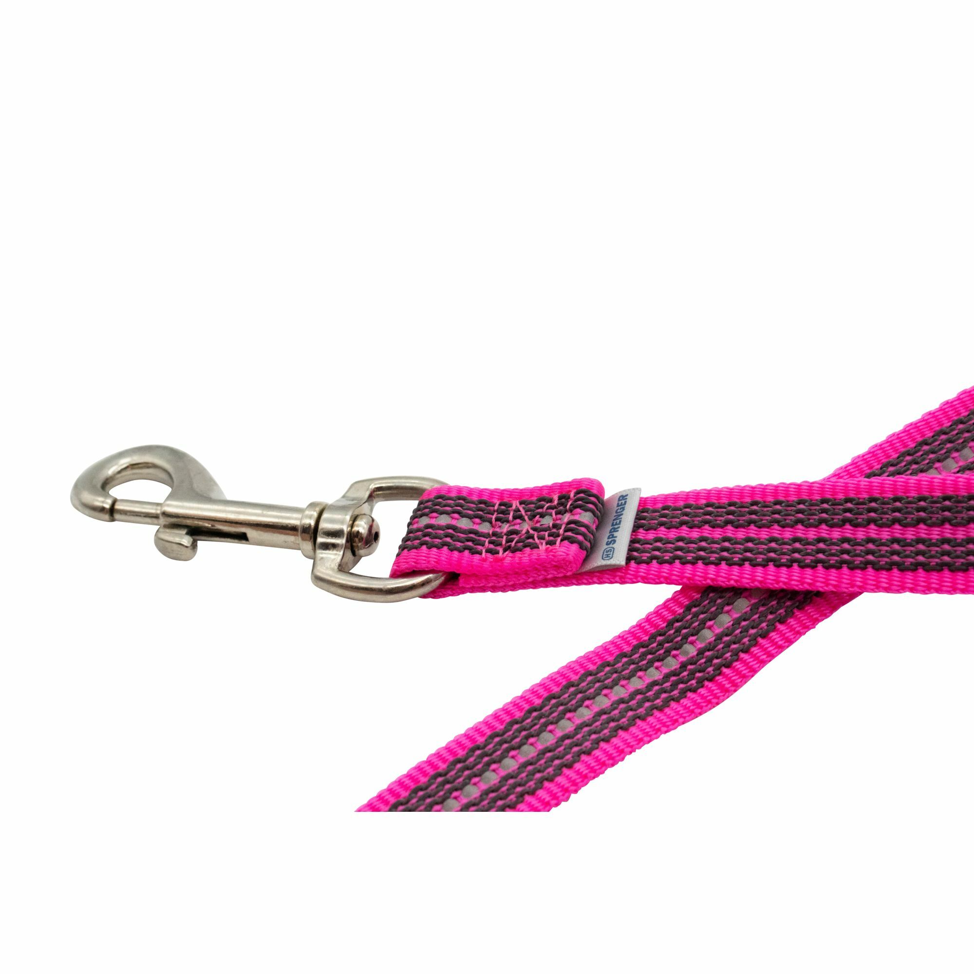 HS Vodítko pogumované s uškom, 19mm/200cm, ružové