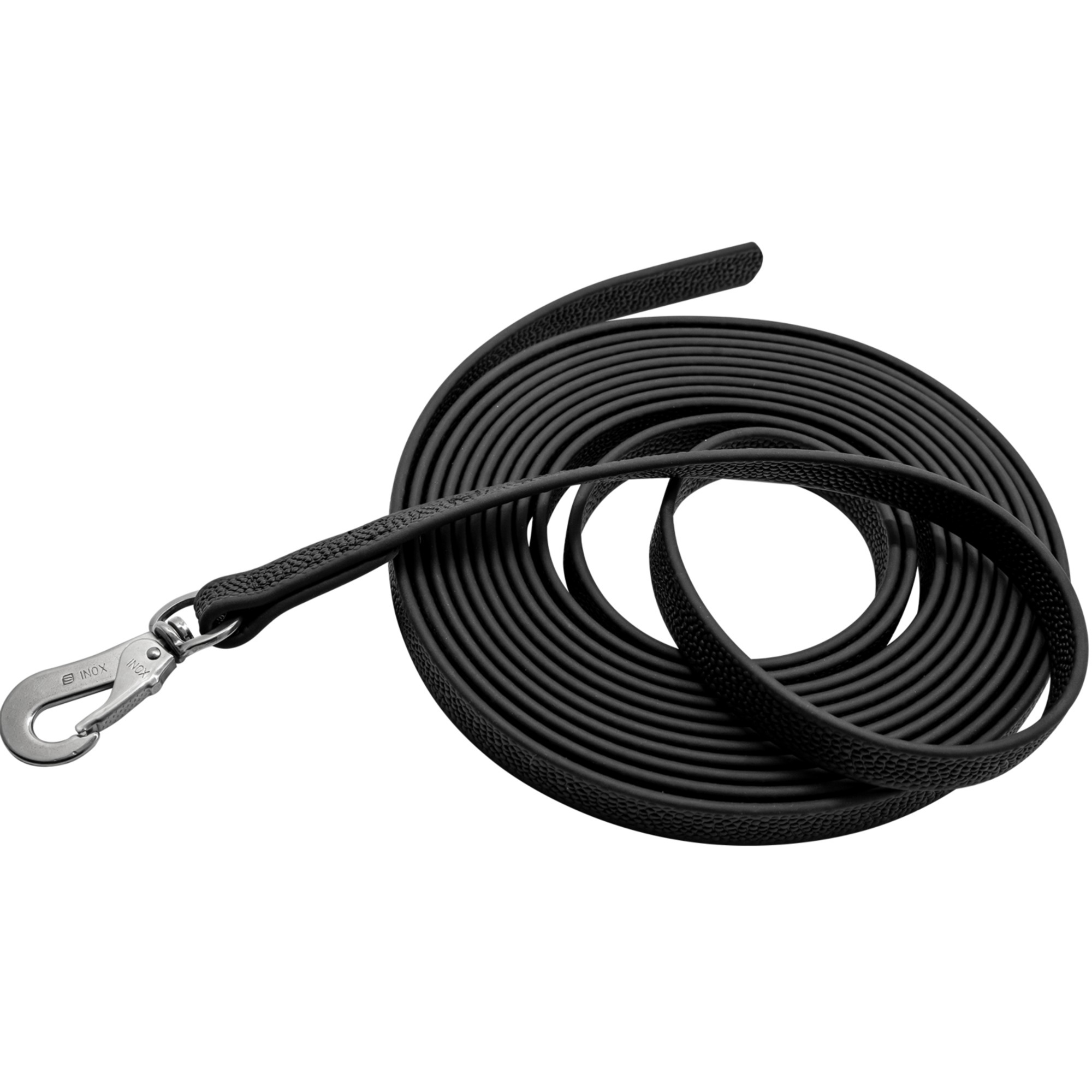 HS Sprenger | Vodítko stopovacie s uškom pogumované, Footballgrip, 16mm/10m, nerezová karabína, oranžové