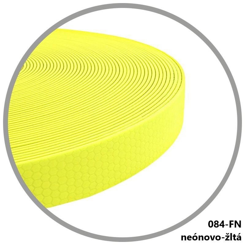 Vodítko HEXA, s uškom, 20mm/150cm, chrómová karabína, prešité, popruh, neónová žltá