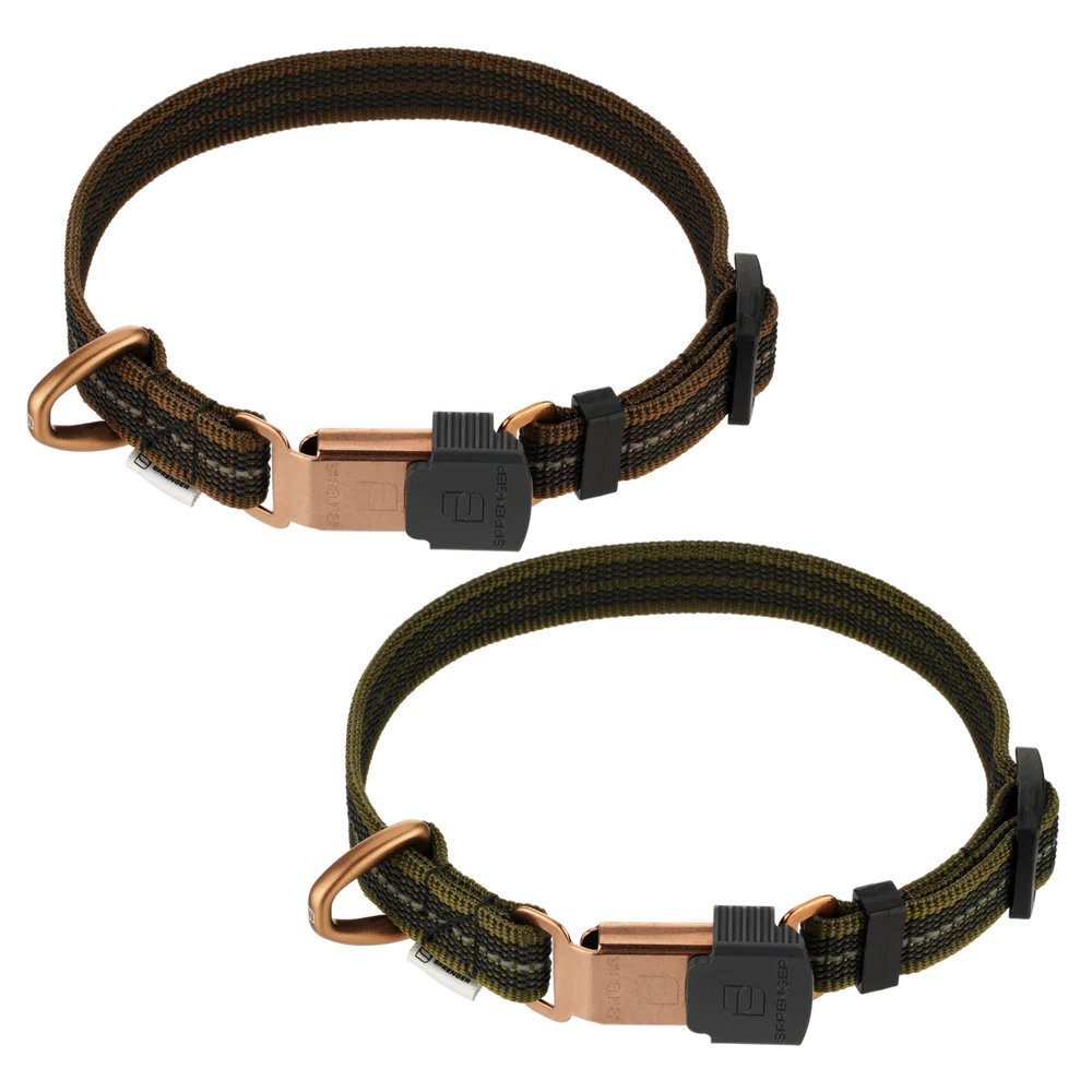 HS Sprenger | Obojok pogumovaný nastaviteľný 1.9cm/30-45cm, ClicLock, reflexný olivovo-zelený