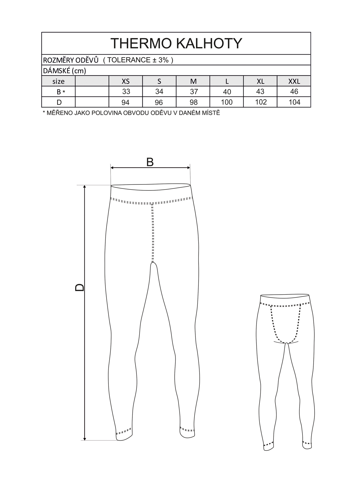 Nohavice funkčné, dámske, dlhé, úplet s vláknom coolmax, čierne, M