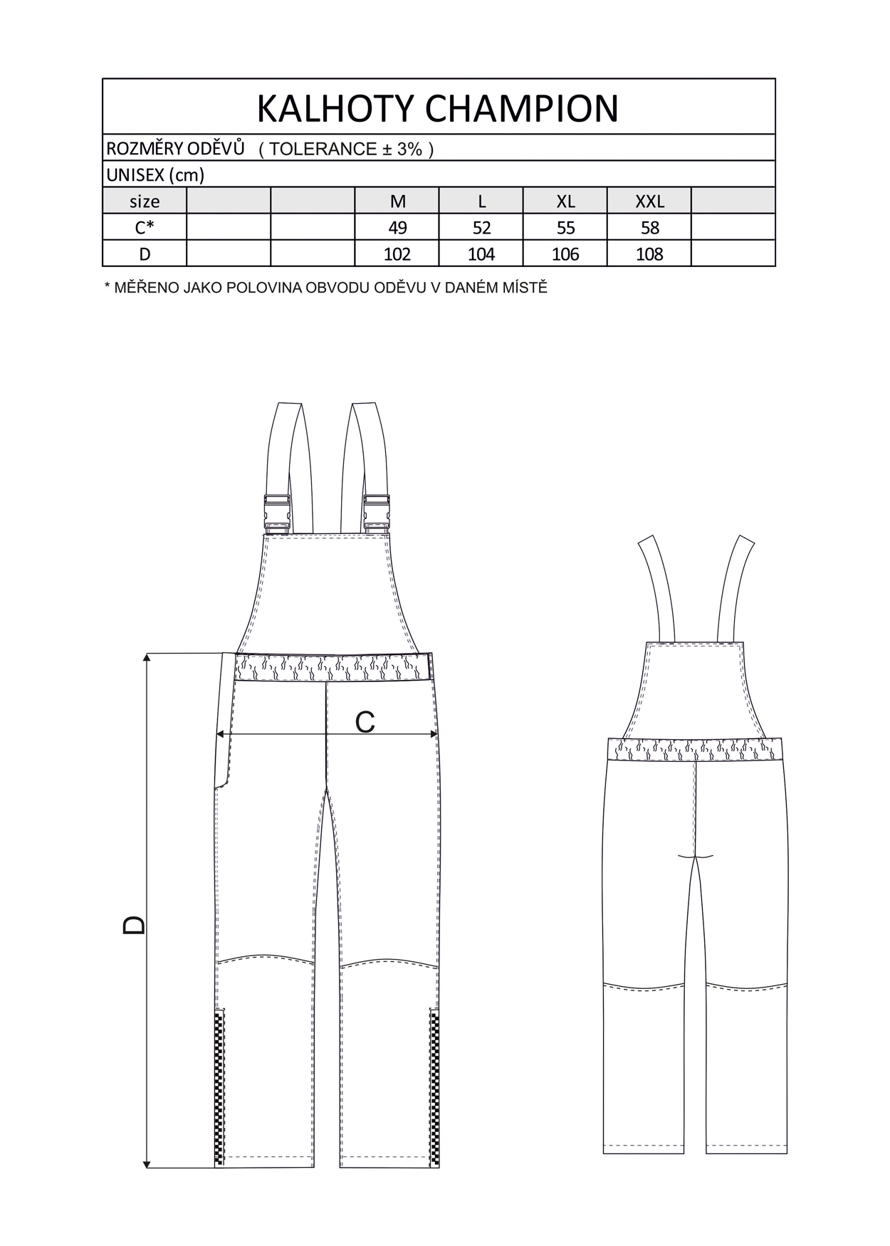 Nohavice figurantské Champion, žlté, XL