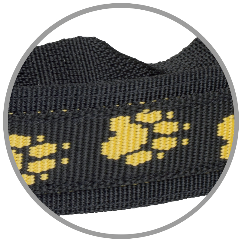 Kryt na ostnatý obojok s bokmi, 4cm/39.5cm, stredný, čierny so žltými labkami
