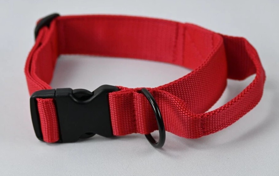 Obojok PATROL RED, 45-60cm, taktický na obranu, suchý zips pre nalepenie nášivky, červený