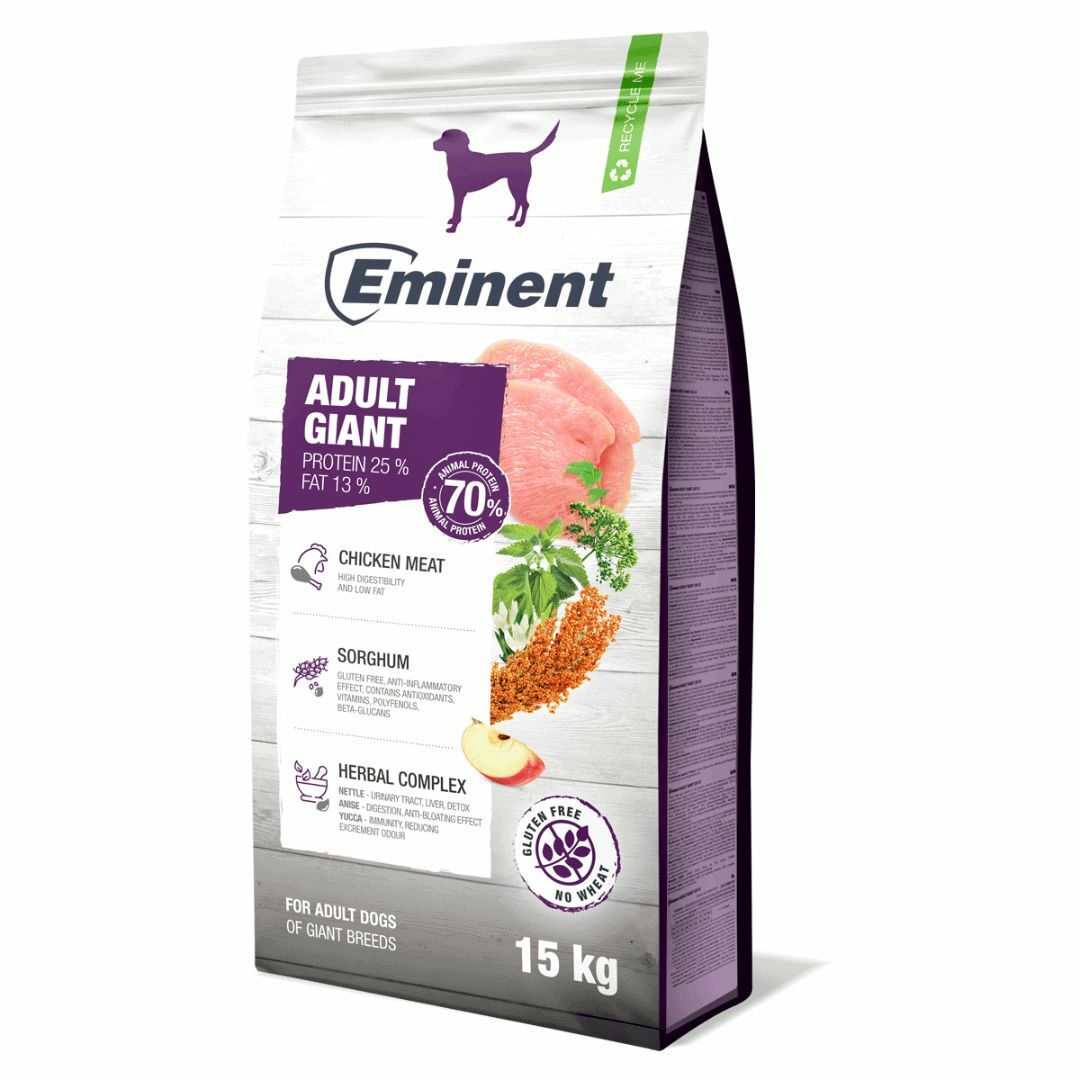 Krmivo EMINENT DOG ADULT LARGE BREED GIANT XXL 25/13, pre dospelé psy veľkých a obrích plemien, 15kg