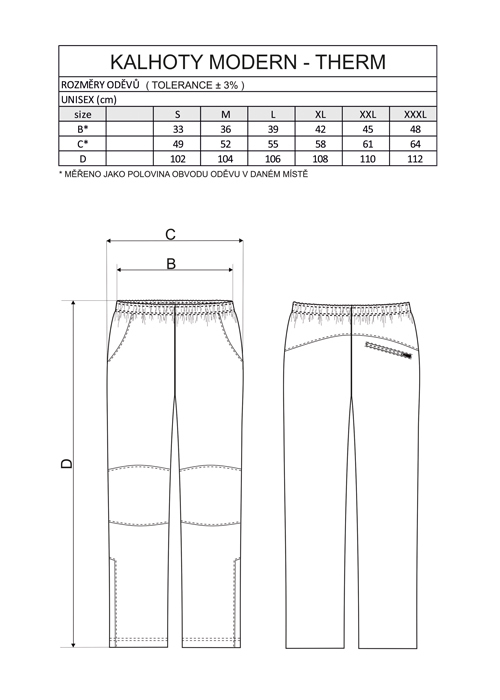 GAPPAY Nohavice MODERN–THERM, zimné, čierne, XXXL
