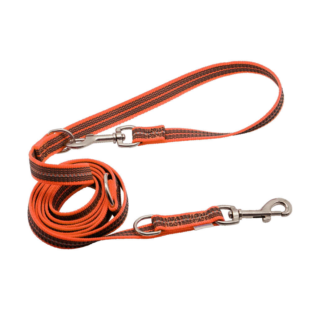 HS Sprenger | Vodítko pogumované, prepínacie, 19mm/230cm, 2 karabíny, reflexné oranžové