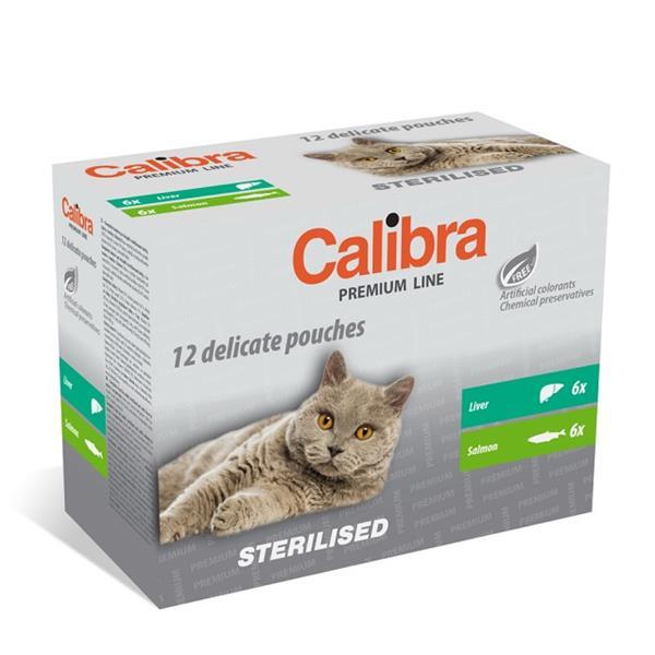 Calibra KAPSIČKA MULTIPACK, Premium cat Sterilised, 6x pečeň 6x losos