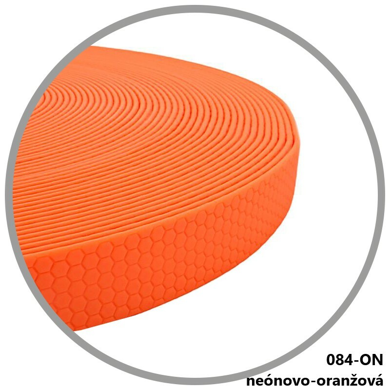 Vodítko HEXA, s uškom, 20mm/150cm, chrómová karabína, prešité, popruh, neónová oranžová