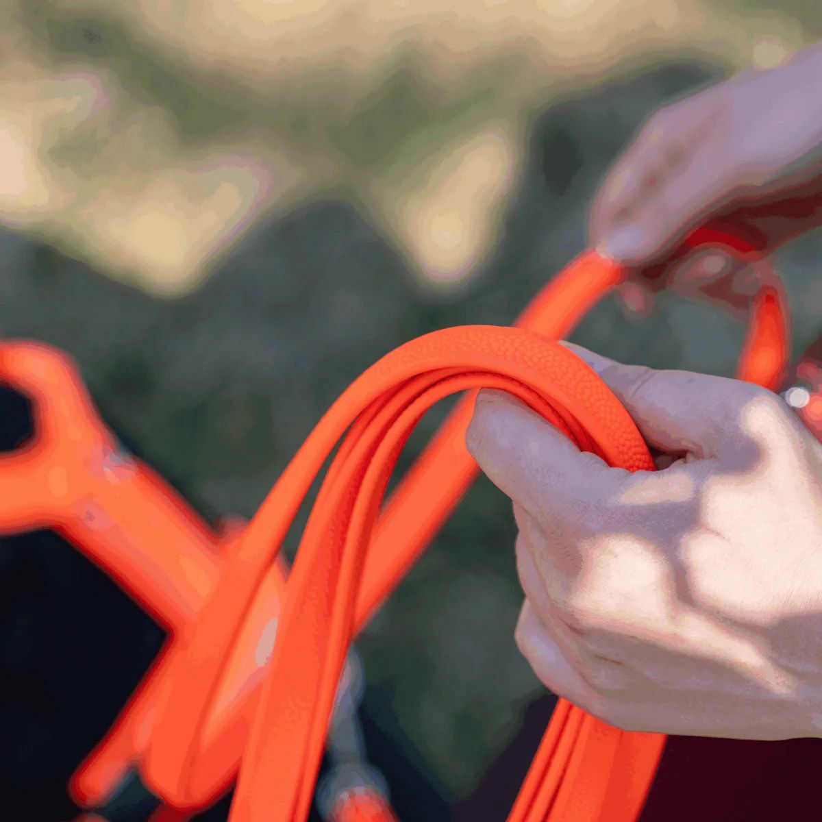 HS Sprenger | Vodítko stopovacie bez uška pogumované, Footballgrip, 16mm/5m, nerezová karabína, oranžové