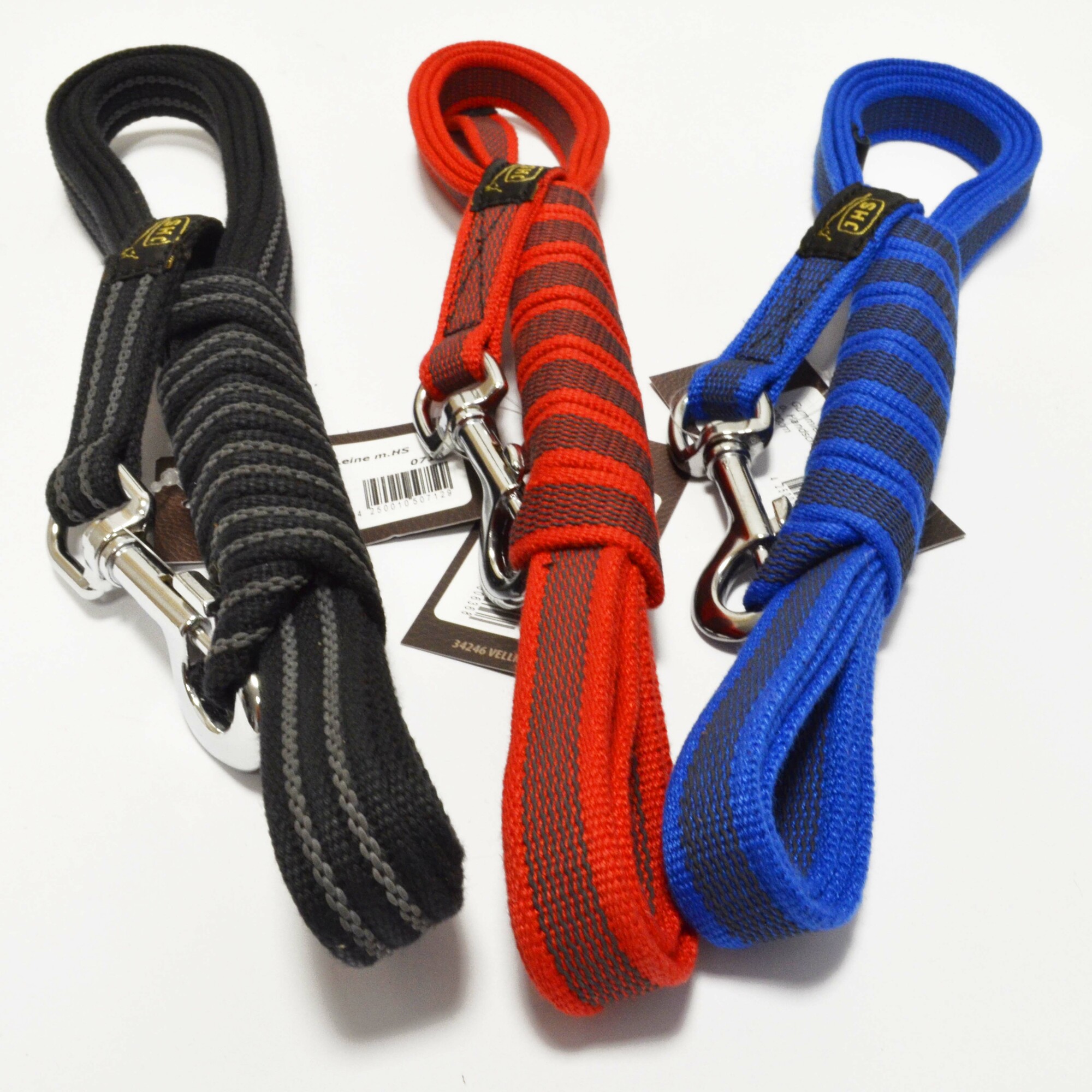 Vodítko na poslušnosť s uškom, 20mm/300cm, extra GRIPP, strieborná karabína, pogumované