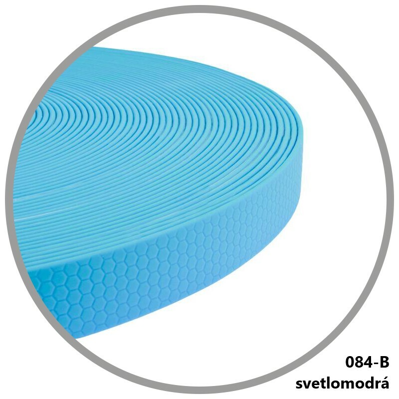 Vodítko HEXA, s uškom, 20mm/150cm, chrómová karabína, prešité, popruh, bledomodrá