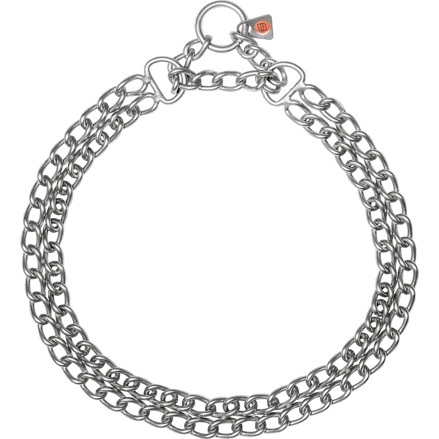 HS Obojok retiazkový, 3mm/40cm, dvojradový, sťahovací s retiazkou, malé oko, nerezová oceľ matná