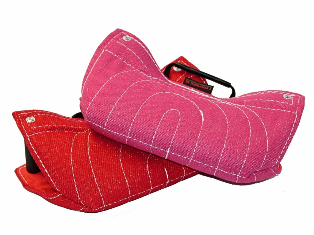 Klin - motýlik, 2 rúčky a putko, pre mladých psov, stredne tvrdý, ringový, rôzne farby