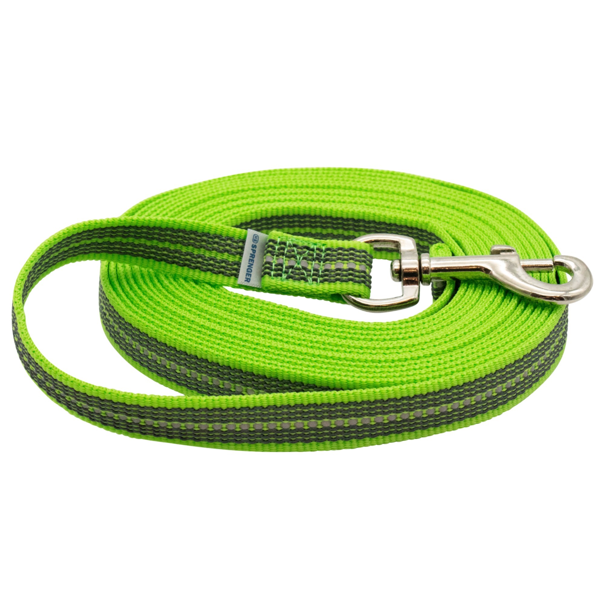 HS Sprenger | Vodítko stopovacie s uškom pogumované, 19mm/5m, nerezová karabína, červené