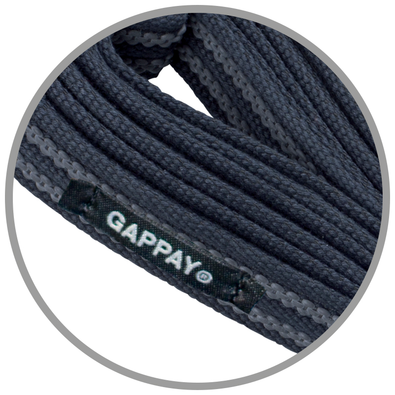 GAPPAY Vodítko pogumované s uškom, 20mm/400cm, čierne