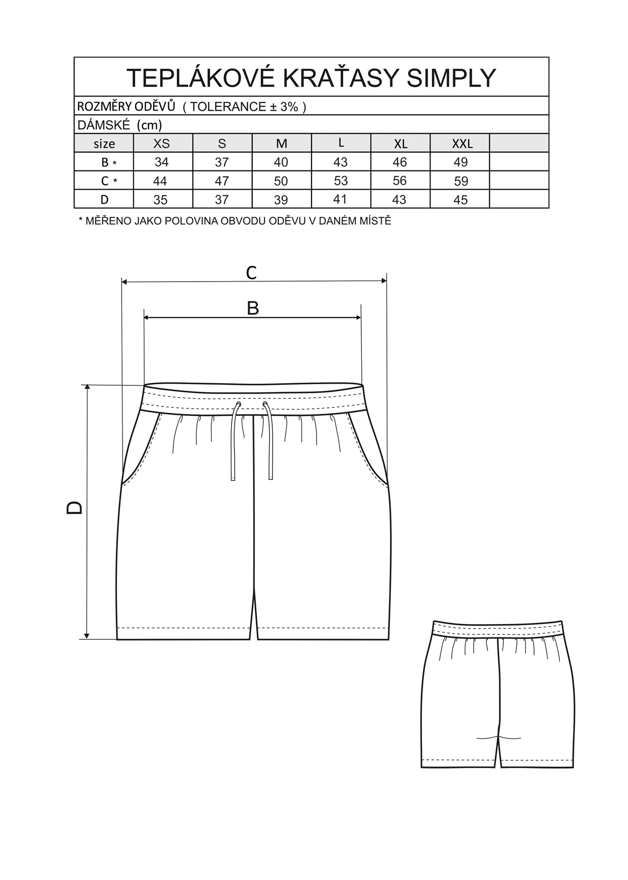 Krátke nohavice SIMPLY, dámske, s vreckami, špeciálna puff potlač, teplákové, bavlna, ružové XL