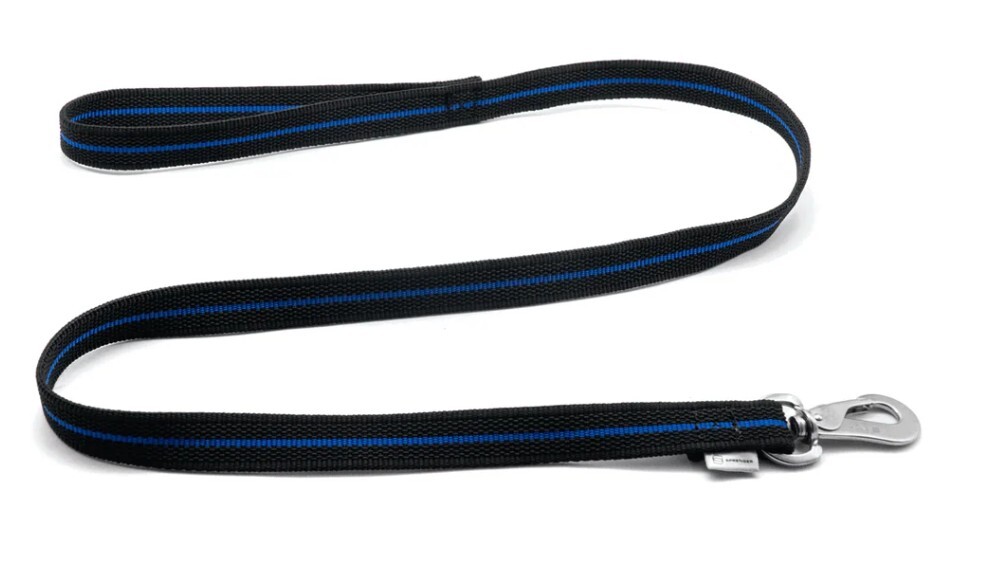 HS Sprenger | Vodítko BLUE LINE s uškom pogumované, 19mm/1m, čierne/modré