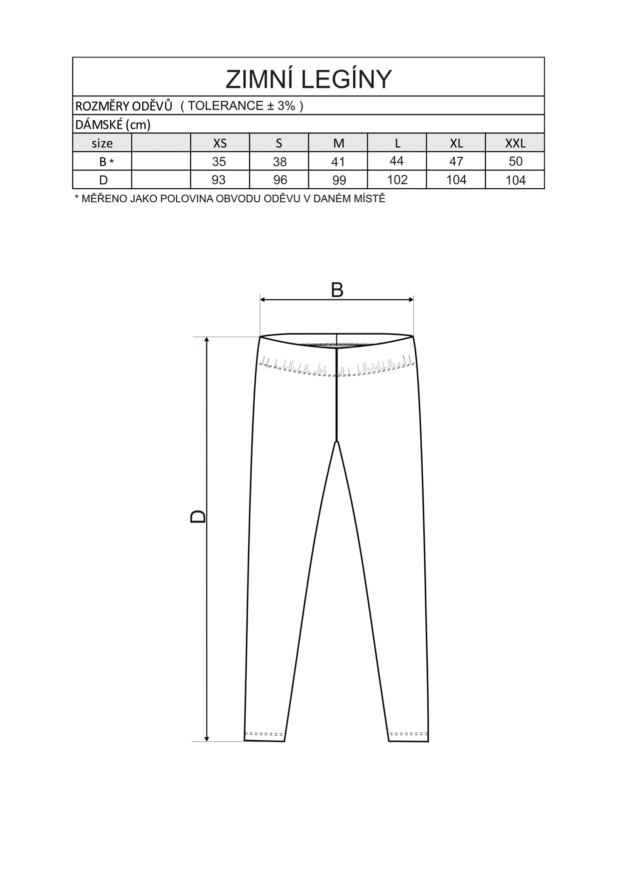 Dámske funkčné legíny, zateplené, čierne, XXL