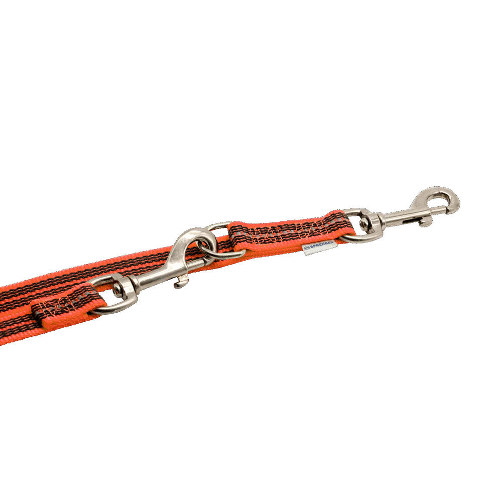 HS Sprenger | Vodítko pogumované, prepínacie, 19mm/230cm, 2 karabíny, reflexné oranžové