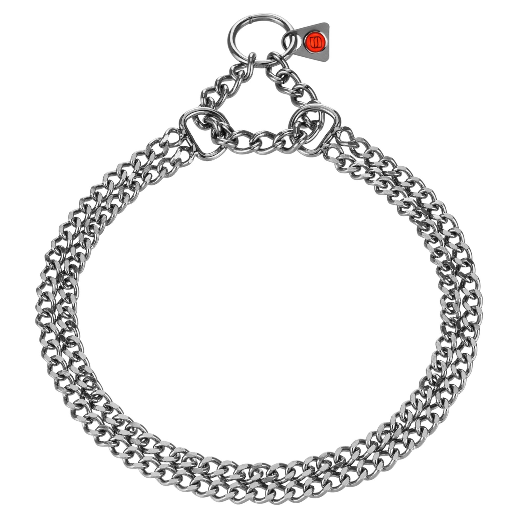 HS Obojok retiazkový, sťahovací, 2mm/40cm, okrúhle malé ploché oko, nerezová oceľ, 2-radový