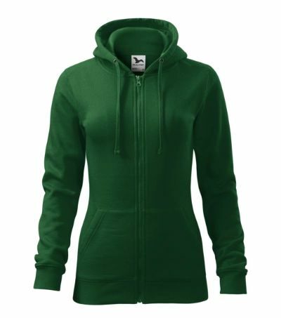 Mikina KYPO dámska s kapucňou, rozopínacia, čierna, XL