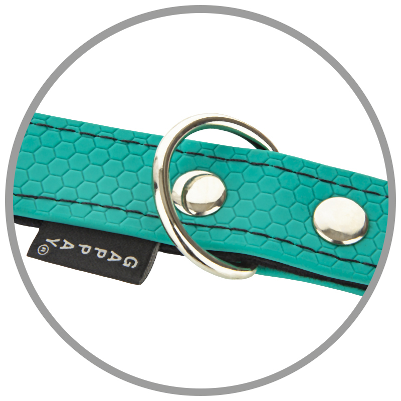 Obojok HEXA, 2.5cm/46-61cm, vodeodolný, neónová oranžová