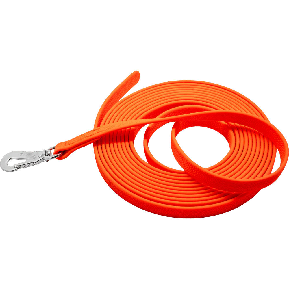 HS Sprenger | Vodítko stopovacie bez uška pogumované, Footballgrip, 16mm/5m, nerezová karabína, oranžové