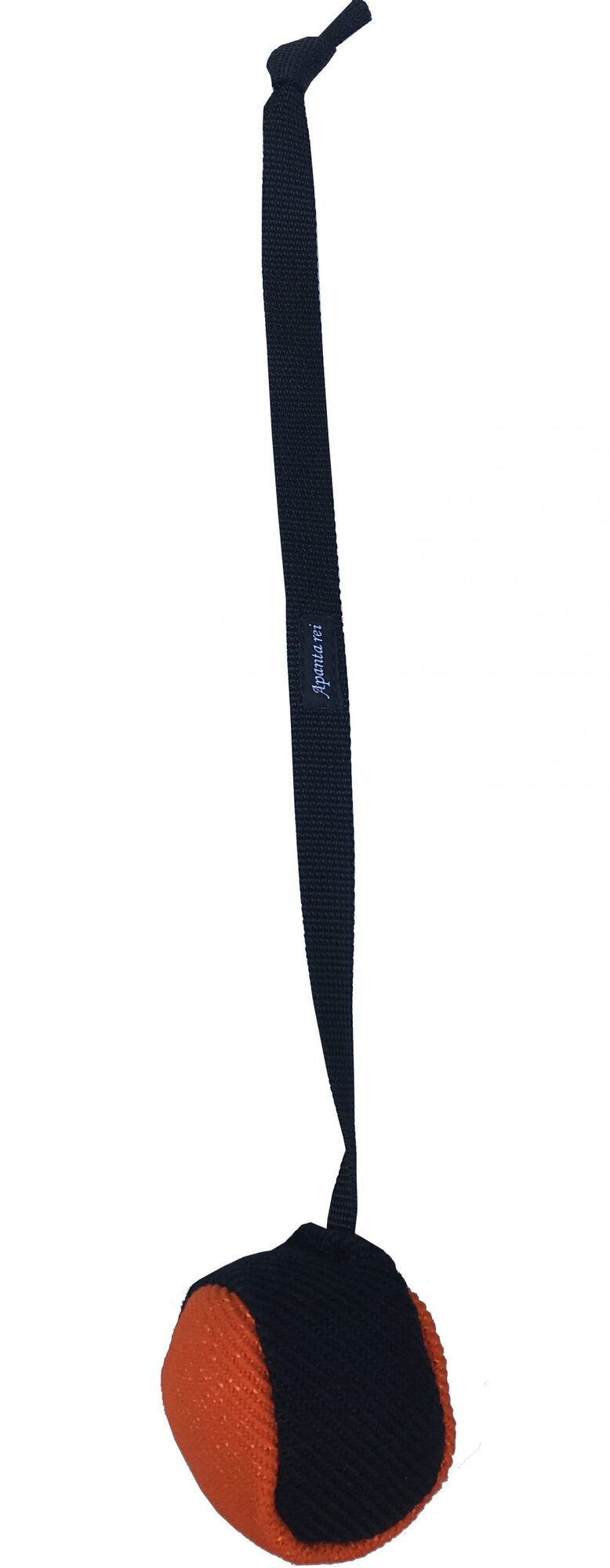 Lopta z ringového materiálu, malá, stredne makká, s popruhom, 7.5cm, 2-farebná, rôzne farby