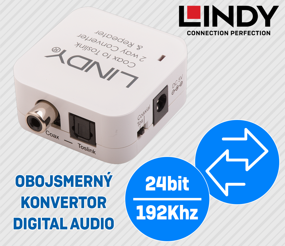 Obojsmerný konvertor Digital Audio 24bit 192 Khz