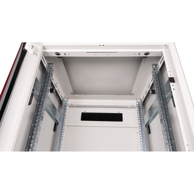19" Rack na podlahu 42U, 2053x600x600mm (HxWxD), PRO, sklenené dvere, sivý