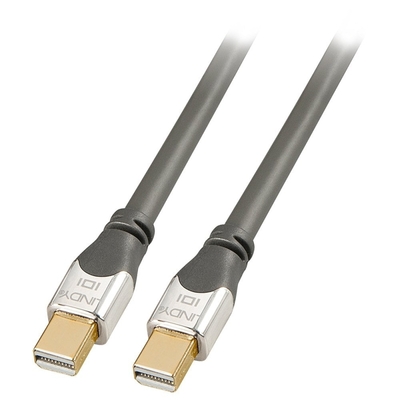 Kábel DisplayPort mini M/M 5m, 4K@60Hz, DP v1.2, 21.6Gbit/s, sivý, pozl.konektor, Cromo
