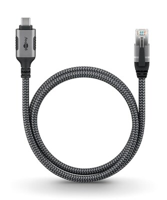 Kábel USB 3.1 Typ C na RJ45 (Gigabit Ethernet), 2m, čierny/sivý