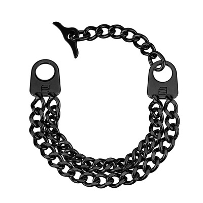 Náramok SPRENGER 22cm, dvojradový, nerezová oceľ, čierny, DLC povrch, HS