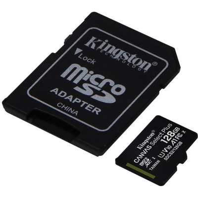 Pamäťová karta Micro SDXC 128 GB Class 10 Kingston + adaptér SD (r/w 100MB/s)