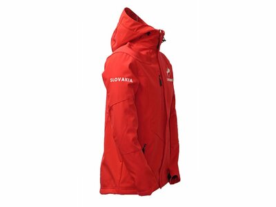 Vetrovka NANO s kapucňou, pánska, vodeodolná, softshell, červená, XS