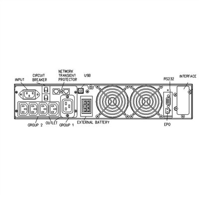 UPS Záložný zdroj, ProSecure III 2000VA/1800W, 19" rack 2U, čierna