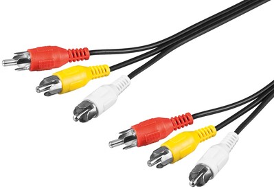 Kábel Cinch 3x AV M/M 3m, čierny