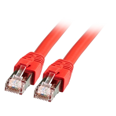 S/FTP (PiMF) Patchkábel LSOH 7.5m cat.8, červený, Cu, 40GBit/s, 2000Mhz