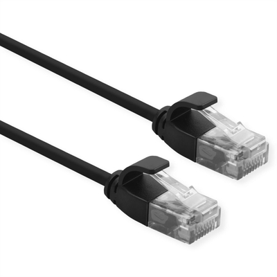 UTP Patchkábel LSOH 0.5m cat.6a, čierny, slim, Cu, Flex Cable, Component Level