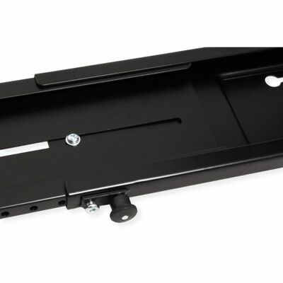 Držiak PC skrinky pod dosku stola/nástenný, čierny, do 10kg, Š: 85-200mm, výška 170-533mm
