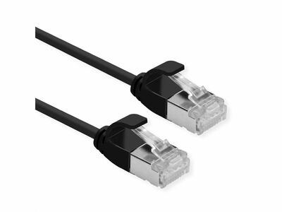 U/FTP (PiMF) Patchkábel LSOH, 3m, cat.6a, čierny, slim, Cu, Flex Cable, Component Level