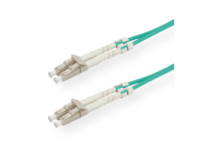 Fiber kábel LC-LC, 3m Duplex OM3(50/125µm), LSOH, 2.8mm, tyrkysový
