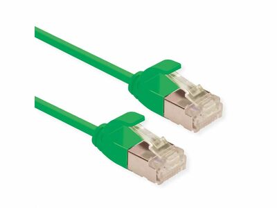 U/FTP (PiMF) Patchkábel LSOH, 1m, cat.6a, zelený, slim, Cu, Flex Cable, Component Level