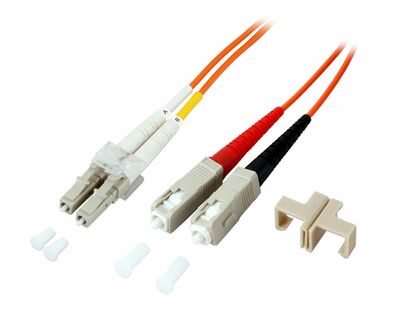 Fiber kábel LC-SC, 0.5m Duplex OM1(62.5/125µm), LSOH, 2mm, oranžový
