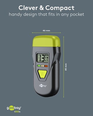 Digitálny vpichovací vlhkomer na drevo a stavebné materiály, LCD