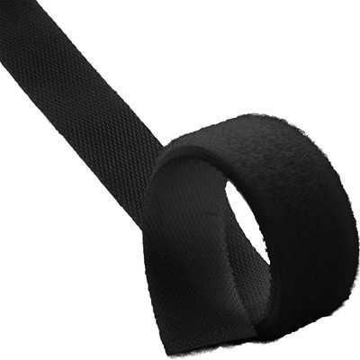 Káblový organizér suchý zips 10m návin, čierna farba, šírka 16mm