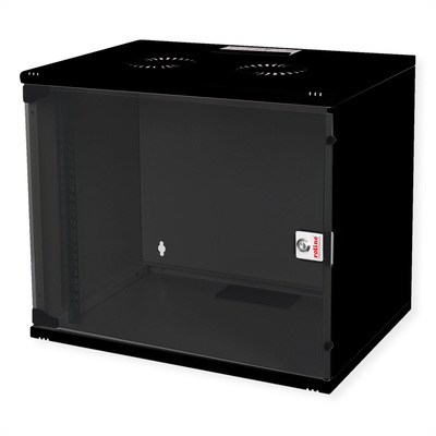 19" Rack na stenu 7U, čierny, 370x540x400 mm (HxWxD), RAL9005, BASIC
