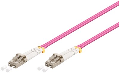 Fiber kábel LC-LC, 1m Duplex OM4(50/125µm), LSOH, 2.8mm, fialový